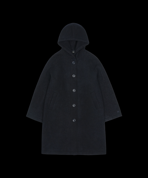038 HOODED LONG COAT NAVY
