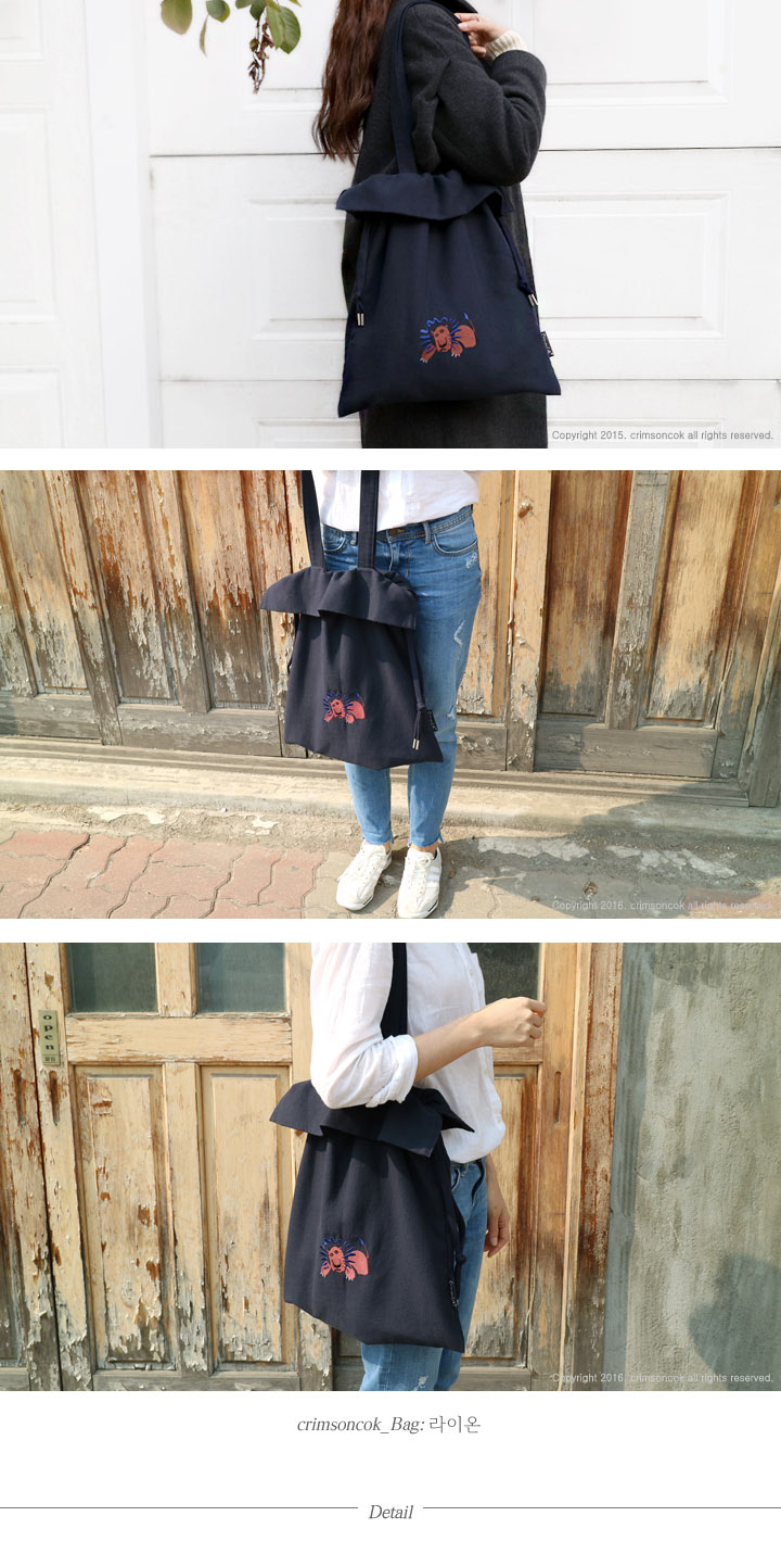 크림슨코크(CRIMSONCOK) 복주머니 숄더백_라이온