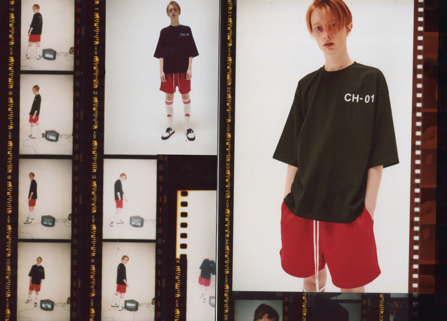 슬레지코너(SLEAZY CORNER) LOGO HALF T SHIRT-WHITE