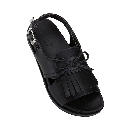 피어포(PIER4) Choker Fringe Sandal_Black