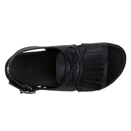 피어포(PIER4) Choker Fringe Sandal_Black