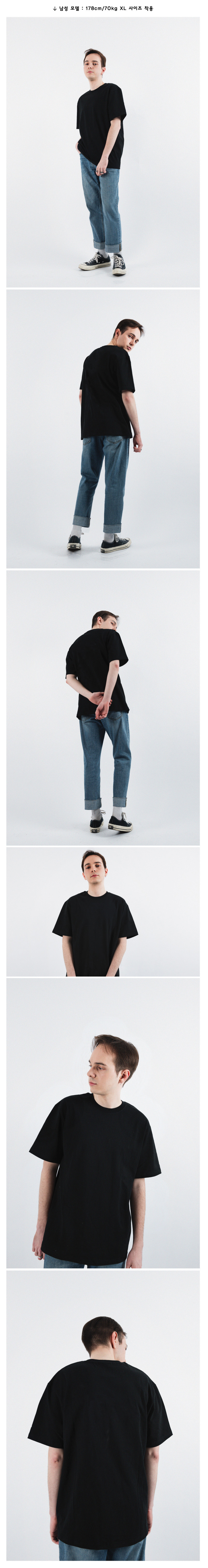 꼼파뇨(COMPAGNO) [16수] MVS 오버핏 무지 티셔츠 블랙