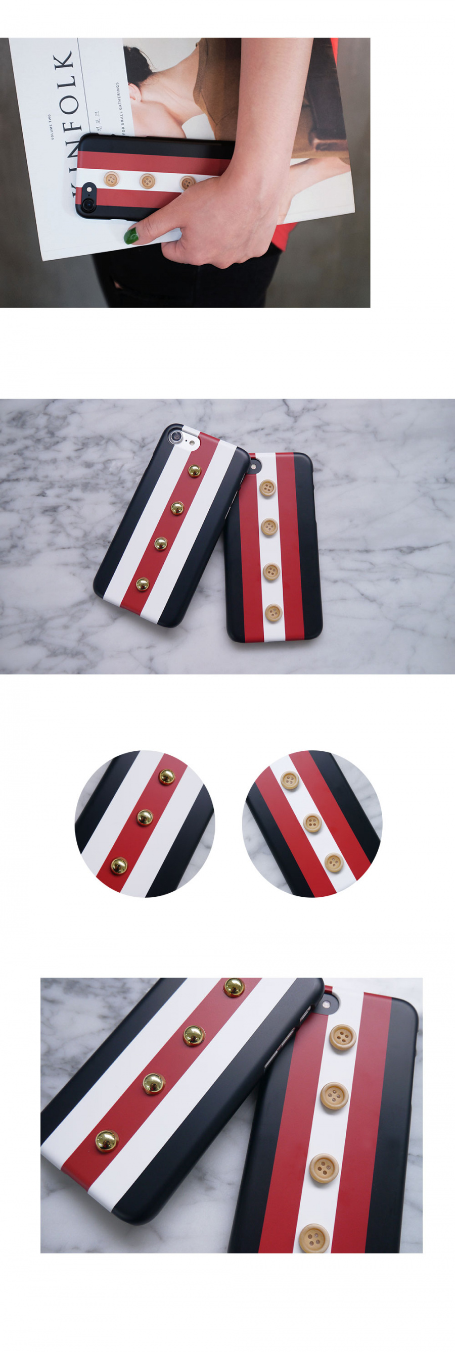 앤버튼(ANDBUTTON) 스트라이프 단추찡