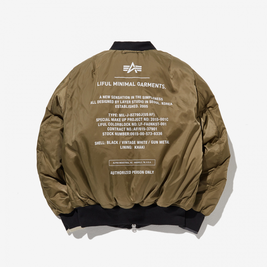 라이풀(LIFUL) ALPHA X LIFUL MA-1 PARKA black