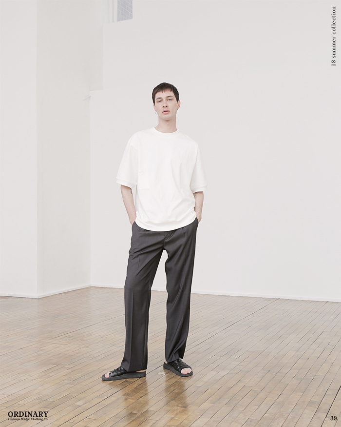 유니폼브릿지(UNIFORM BRIDGE) wide slacks pants black