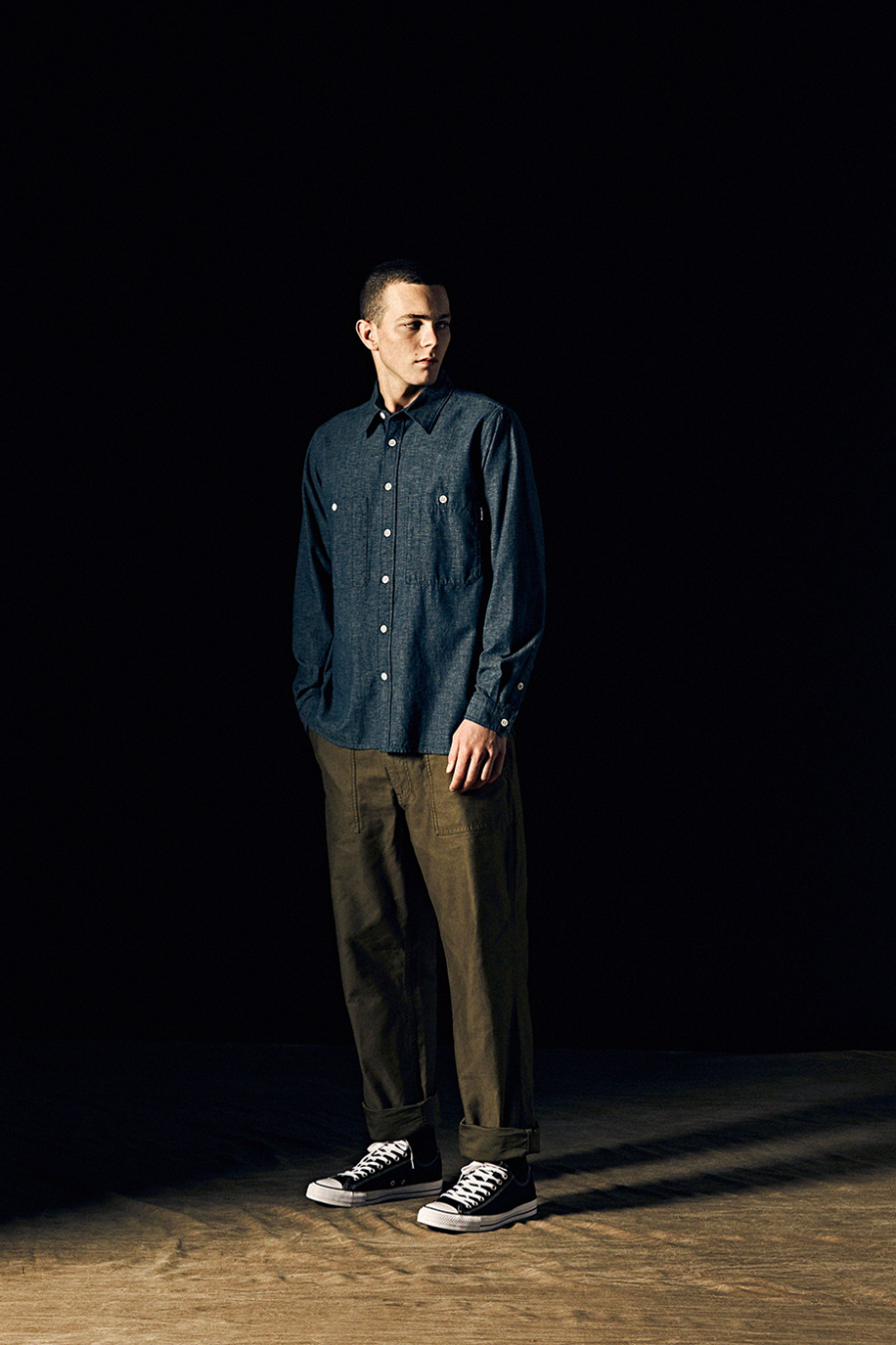 에스피오나지(ESPIONAGE) Cole Work Shirts Covert