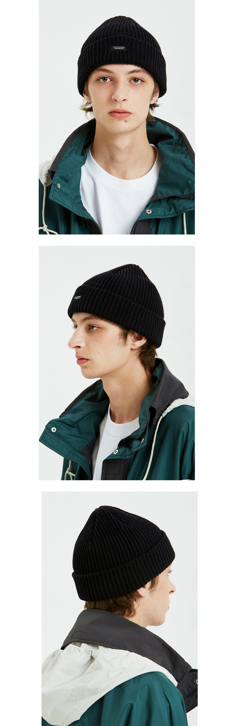 라이풀(LIFUL) LIFUL LOGO BEANIE black