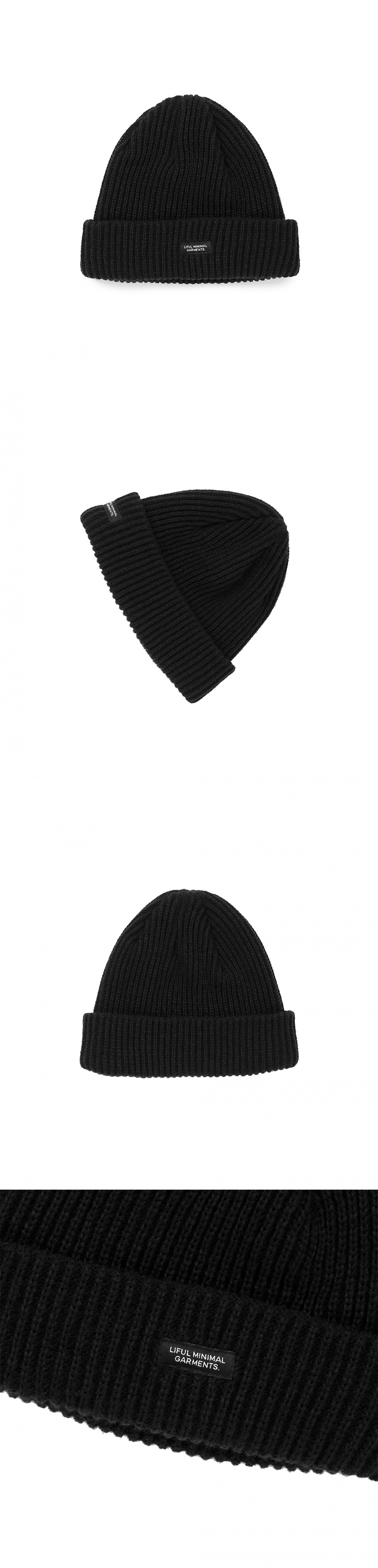 라이풀(LIFUL) LIFUL LOGO BEANIE black