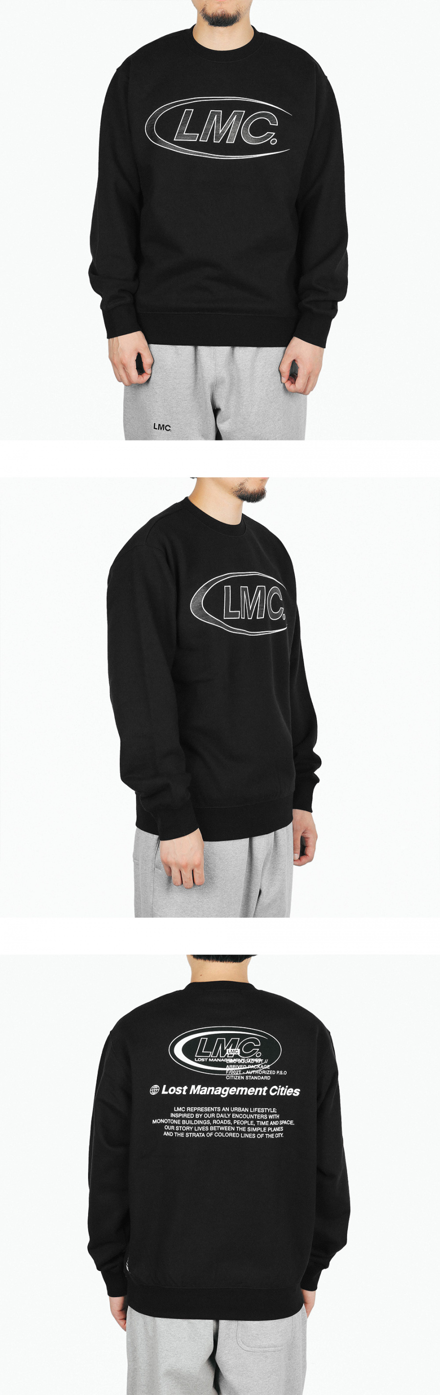 엘엠씨(LMC) LMC CO LOGO OVERLAP SWEATSHIRT black