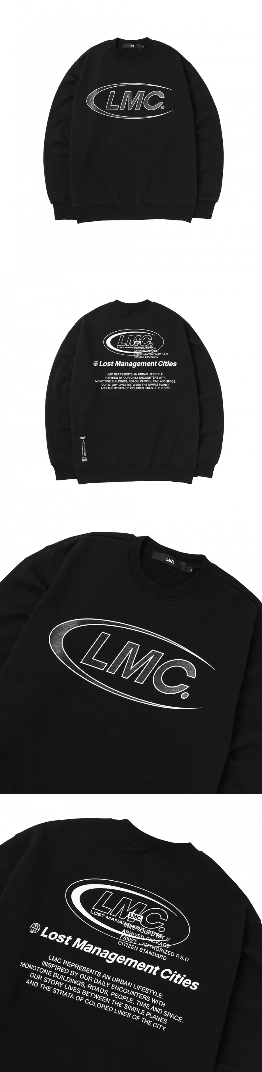 엘엠씨(LMC) LMC CO LOGO OVERLAP SWEATSHIRT black