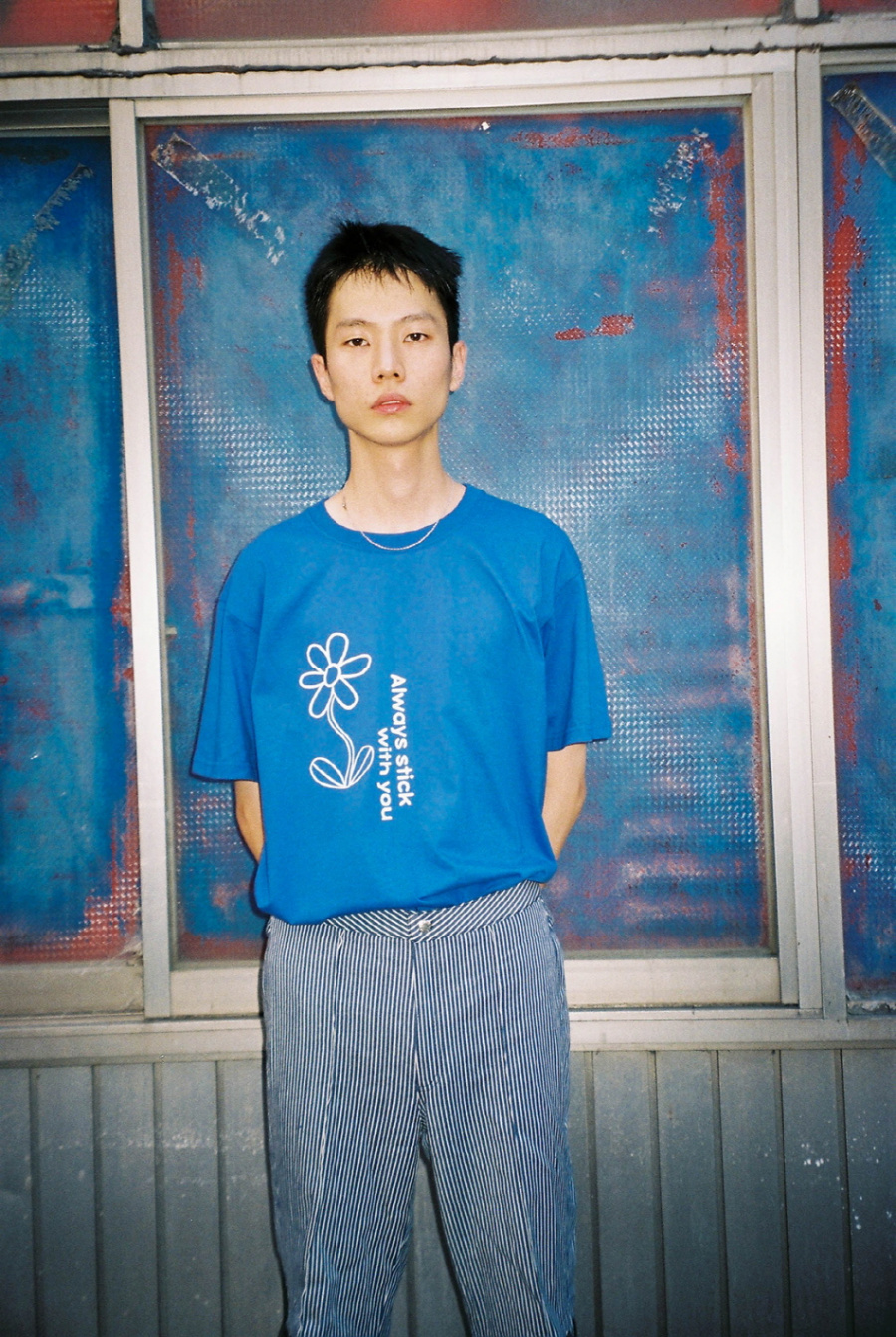 콜라텍(COLLATEC) ALWAYS STICK WITH YOU BLUE T-shirts - 41,000원 | 무신사 스토어