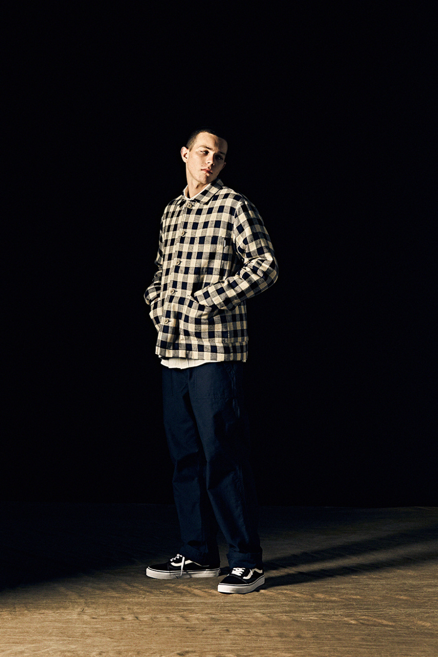 에스피오나지(ESPIONAGE) Hale Padded Coverall Jacket Navy