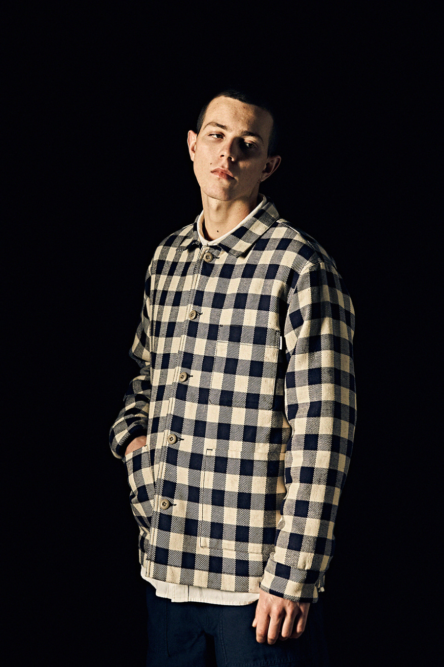 에스피오나지(ESPIONAGE) Hale Padded Coverall Jacket Navy
