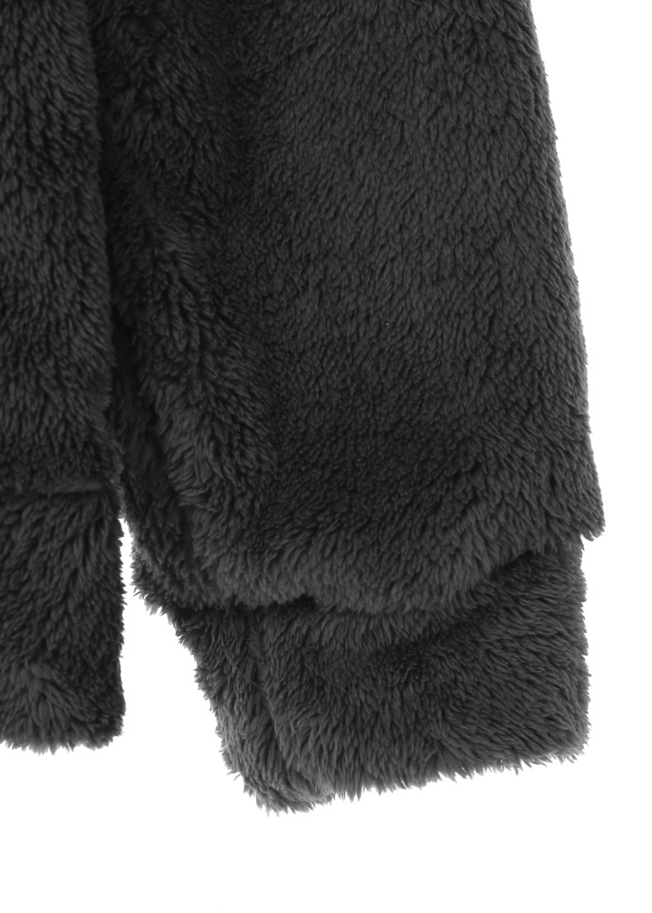 게스(GUESS) 남녀공용 미니삼각 와펜 뽀글이 후드 집업