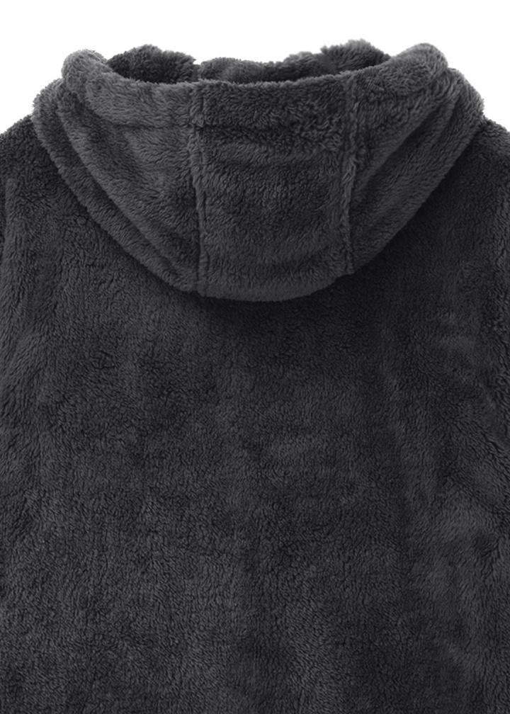 게스(GUESS) 남녀공용 미니삼각 와펜 뽀글이 후드 집업