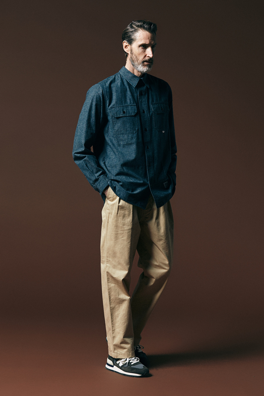 에스피오나지(ESPIONAGE) Eddie 2 Tuck Chino Pants Beige