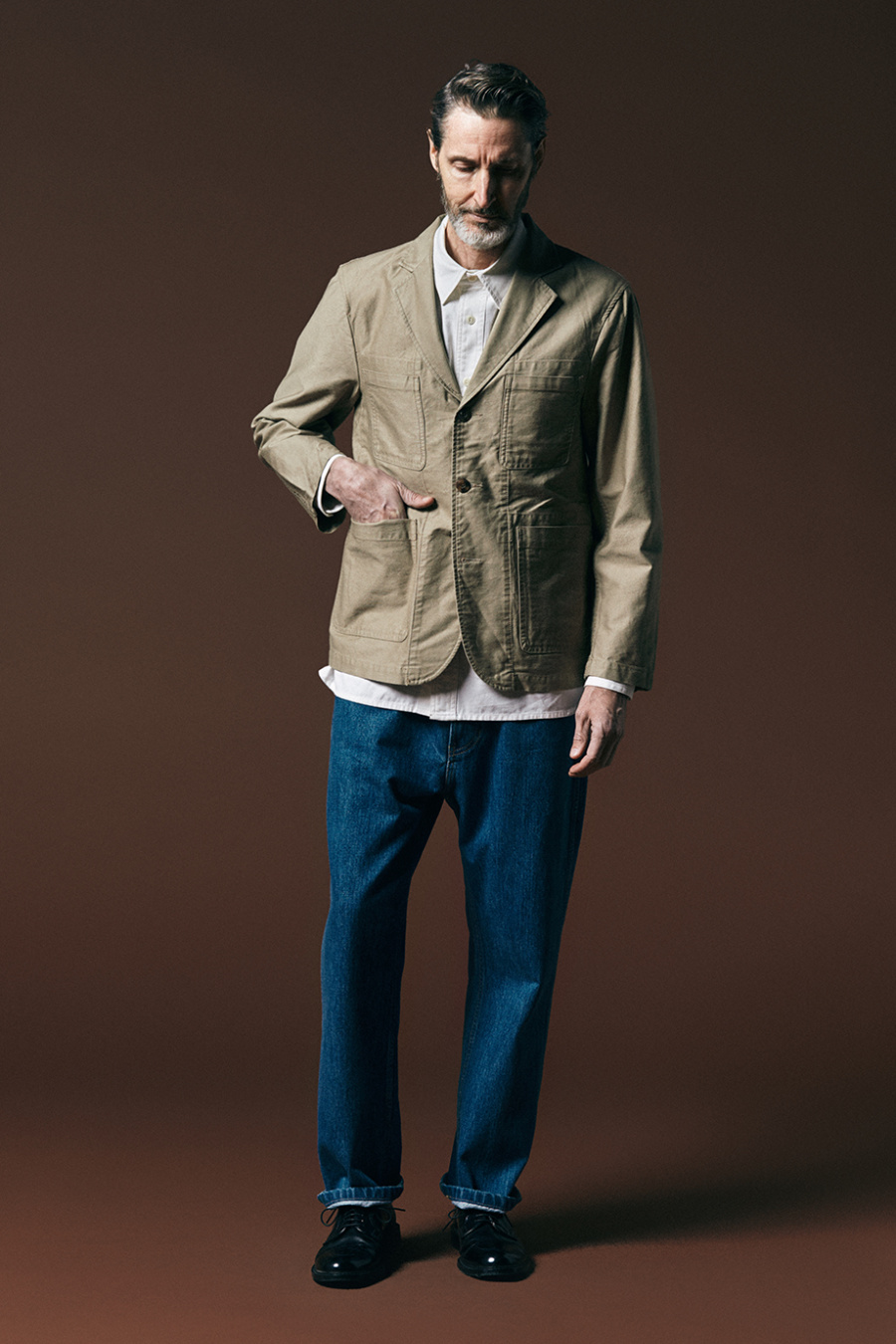 에스피오나지(ESPIONAGE) Larry Sack Coat Tan Beige