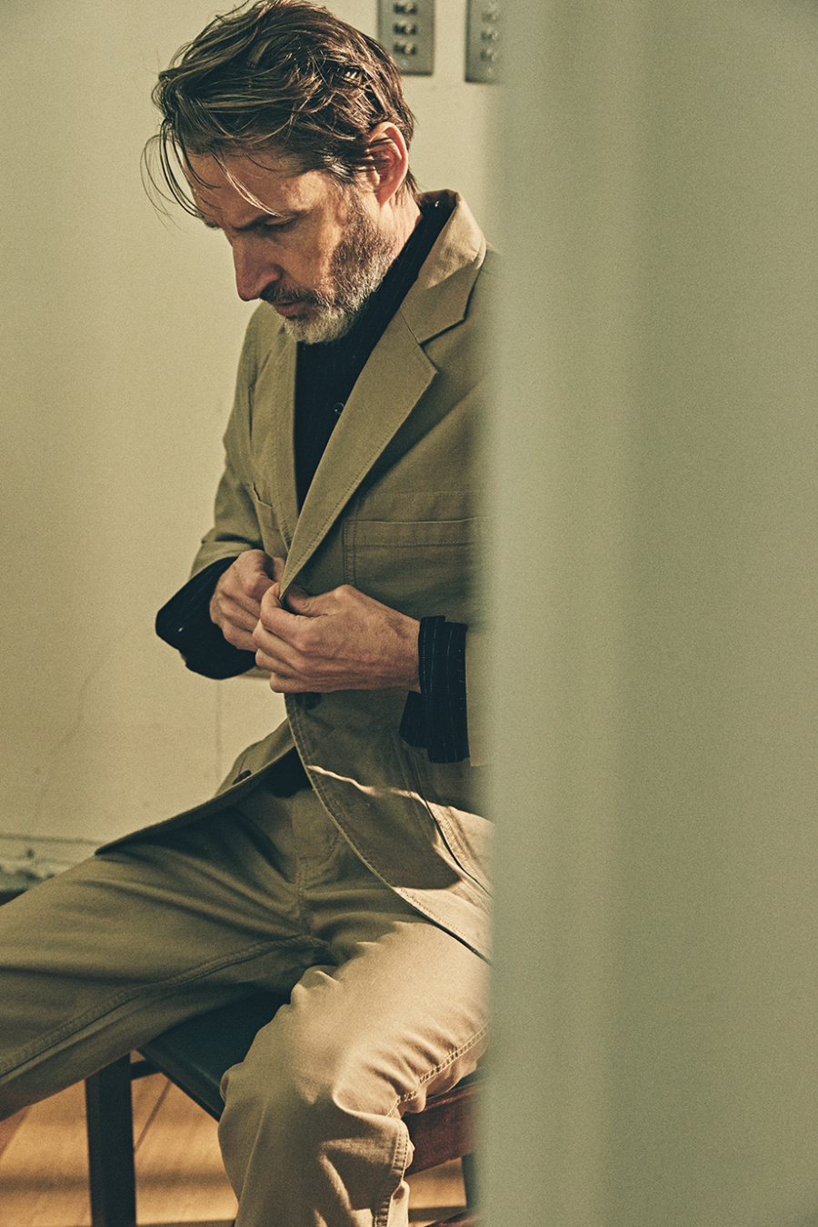 에스피오나지(ESPIONAGE) Larry Sack Coat Tan Beige