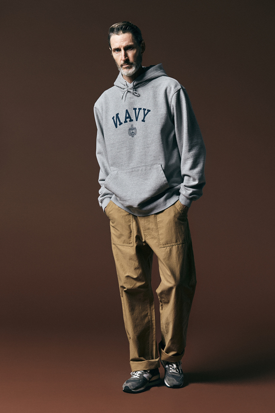 에스피오나지(ESPIONAGE) NAVAL Academy Sweat Hoodie Heather Grey