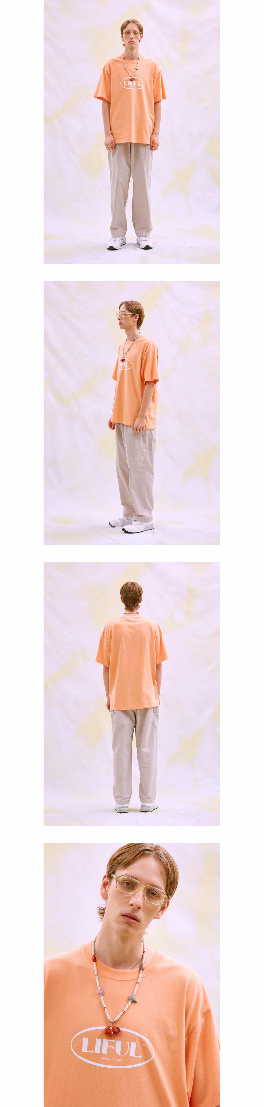 라이풀(LIFUL) OVAL LOGO TEE coral