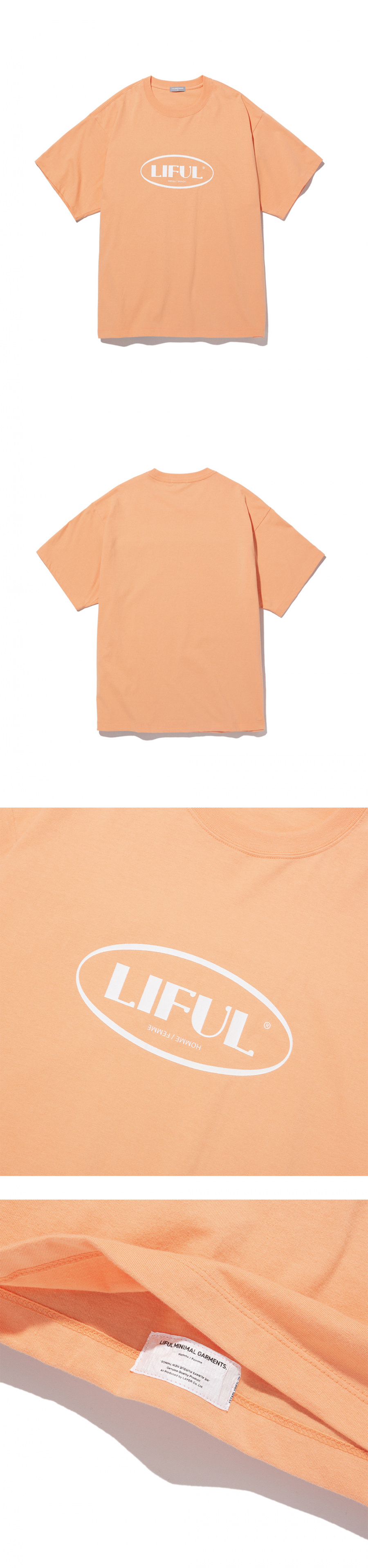 라이풀(LIFUL) OVAL LOGO TEE coral
