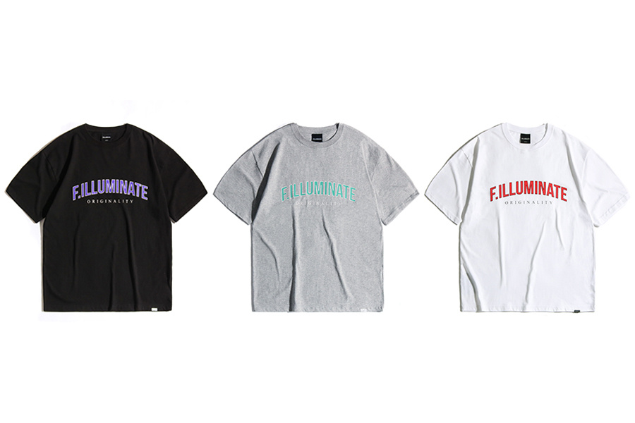 필루미네이트(FILLUMINATE) 유니섹스 오버핏 로고 C-포인트 티-화이트