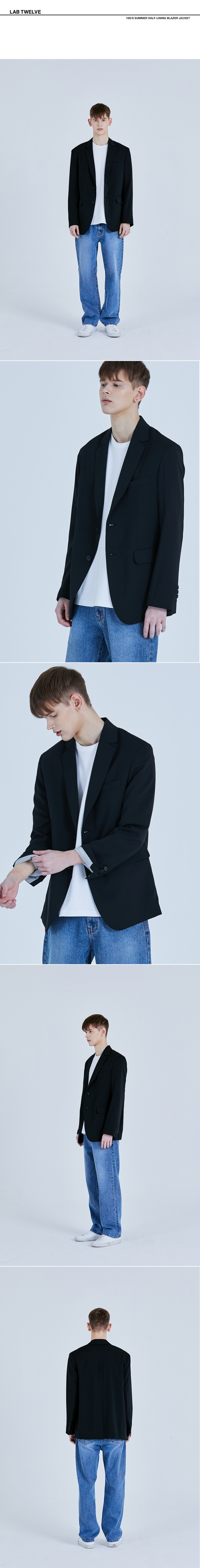 랩12(LAB12) 19S/S 썸머 하프라이닝 블레이져 (블랙)