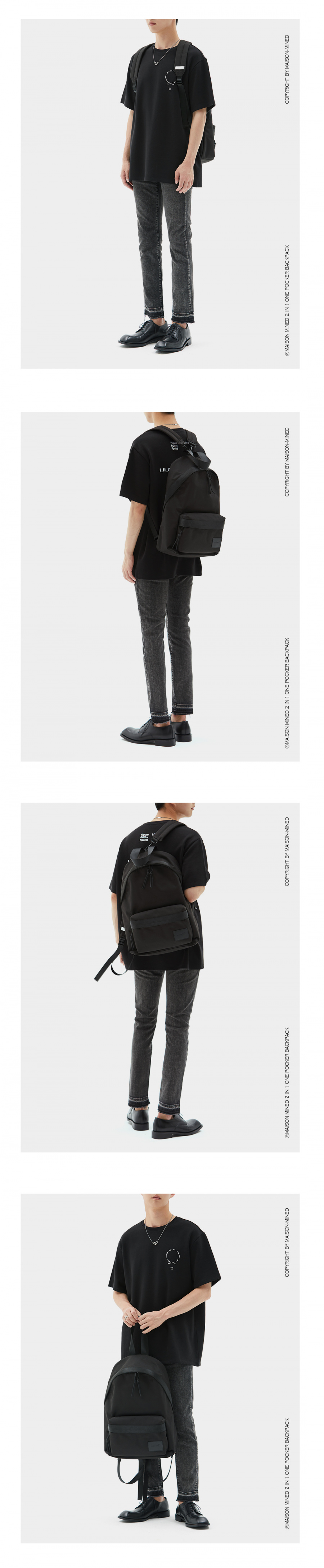 메종미네드(MAISON MINED) 2 IN 1 ONE POCKET BACKPACK