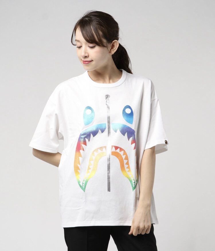 bape rainbow shark tee