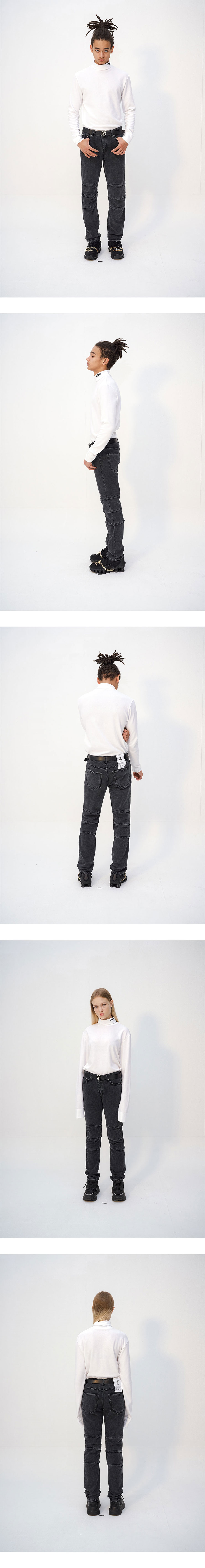 오와이(OY) LAYERD DENIM JEANS - BLACK