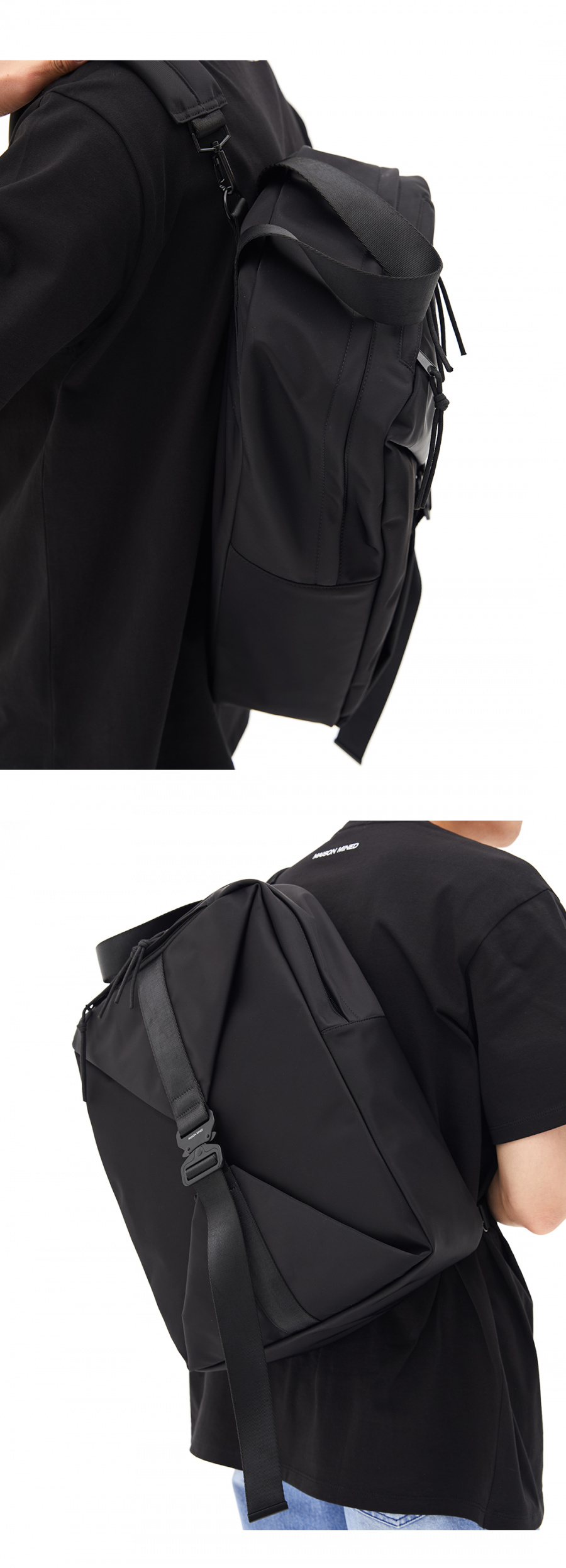 메종미네드(MAISON MINED) SQUARE BUCKLE BACKPACK (2 COL)