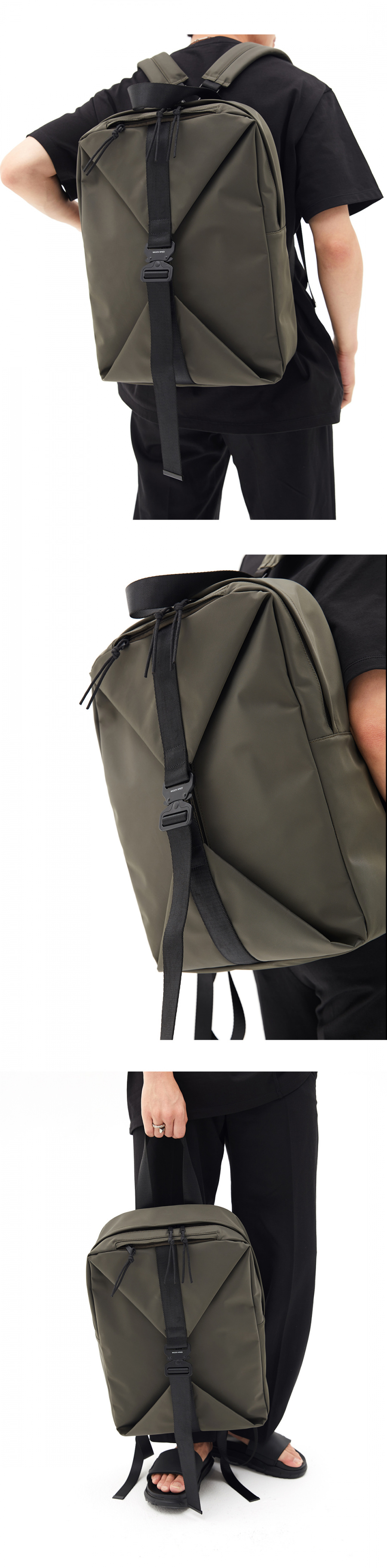 메종미네드(MAISON MINED) SQUARE BUCKLE BACKPACK (2 COL)