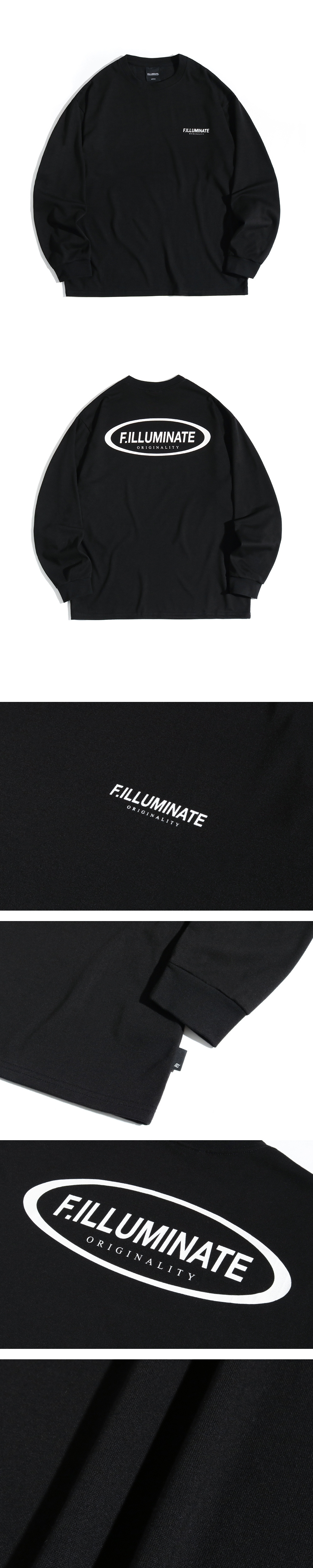 필루미네이트(FILLUMINATE) 유니섹스 그래비티 로고 티-블랙