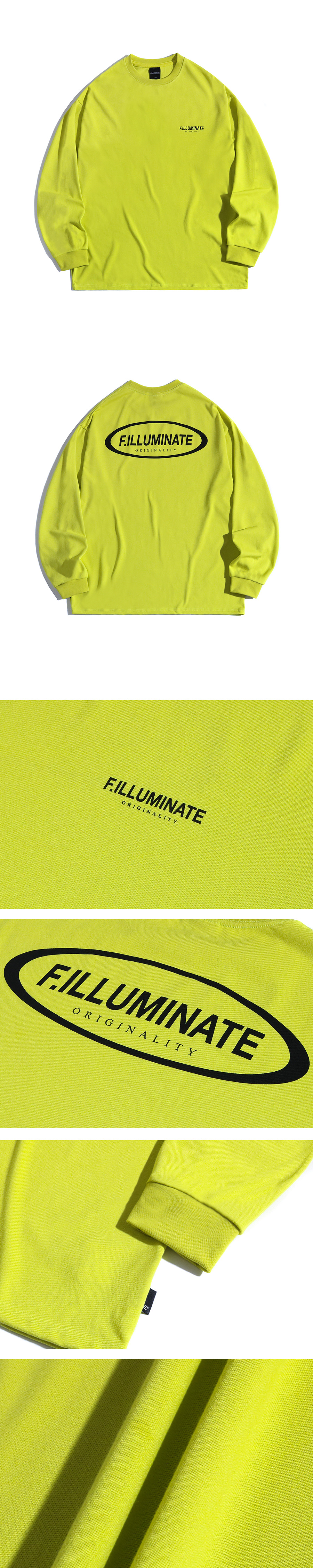 필루미네이트(FILLUMINATE) 유니섹스 그래비티 로고 티-옐로우그린