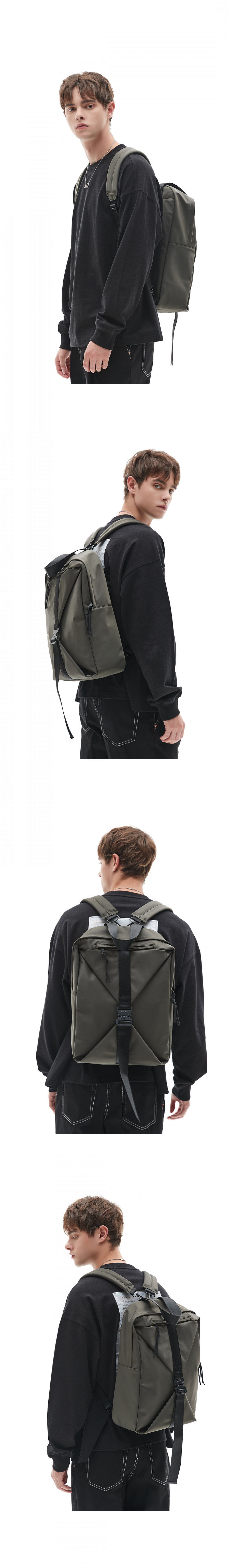 메종미네드(MAISON MINED) SQUARE BUCKLE BACKPACK (2 COL)