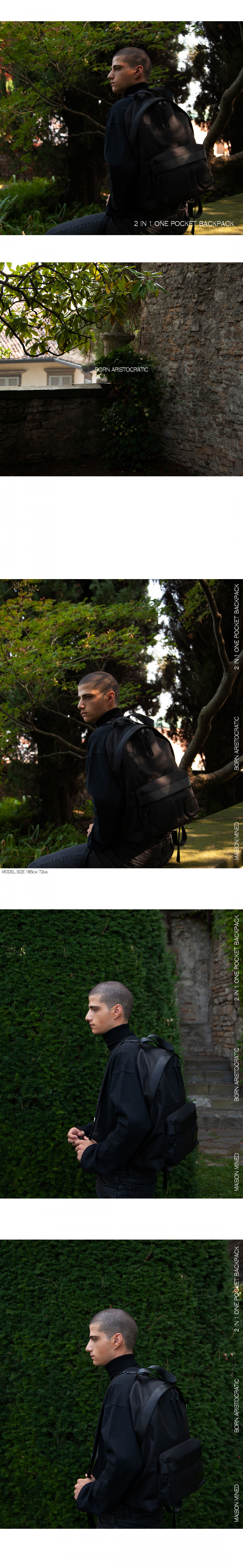 메종미네드(MAISON MINED) 2 IN 1 ONE POCKET BACKPACK