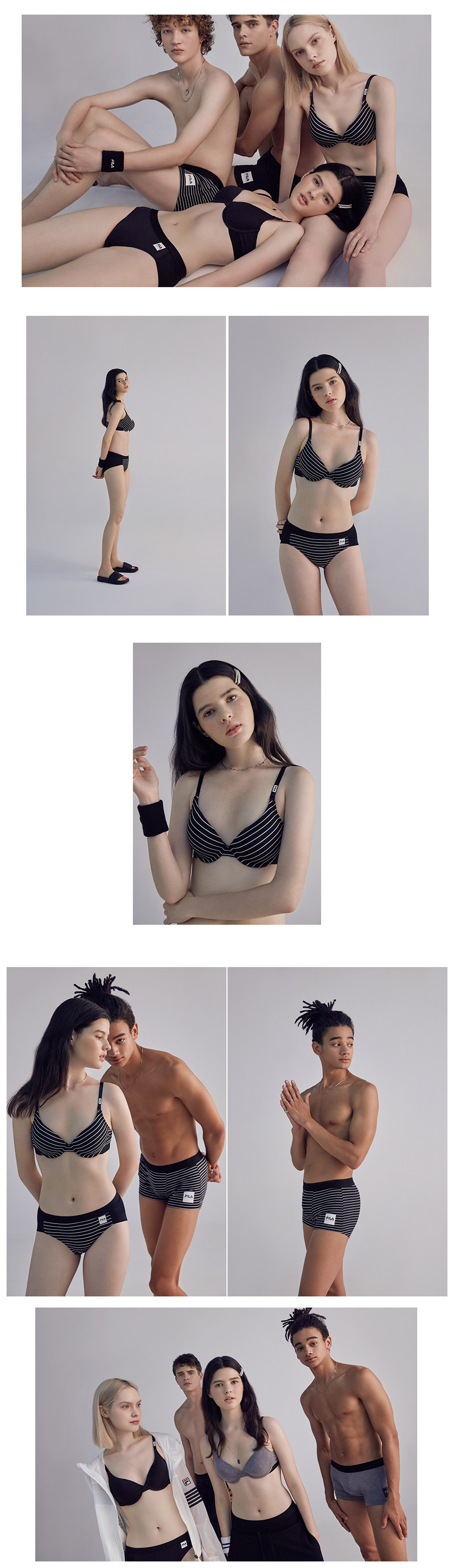 휠라(FILA) NEWBLACK 여성브라 스트라이프(FI4BAB6462FBLK)