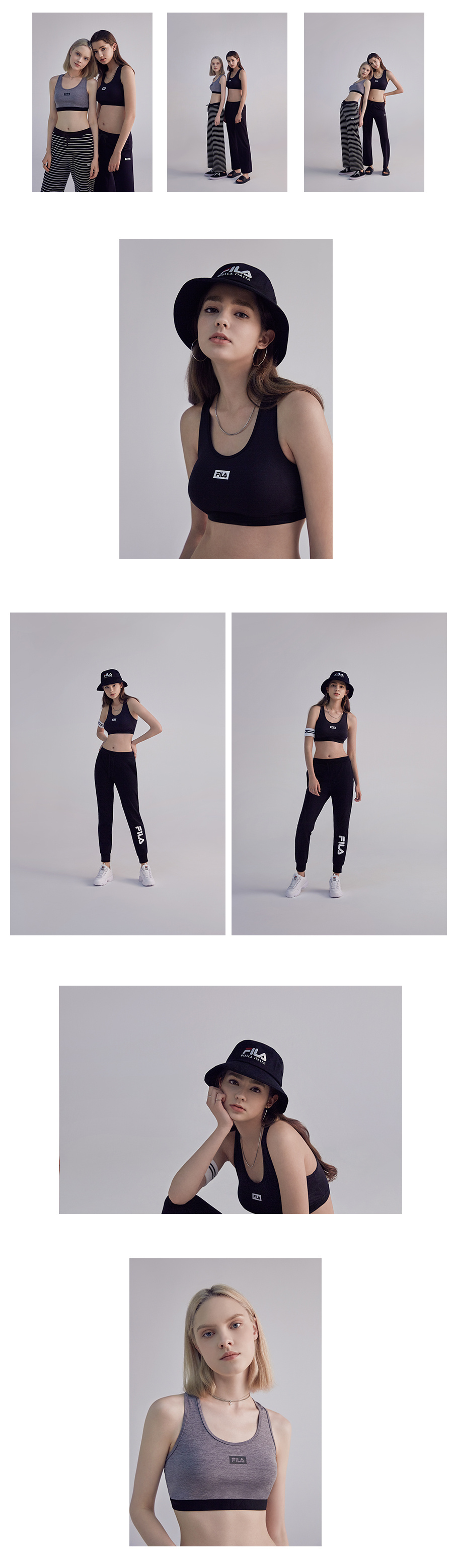 휠라(FILA) NEWBLACK 여성 스포츠브라탑 블랙(FI4HTC1460FBLK)
