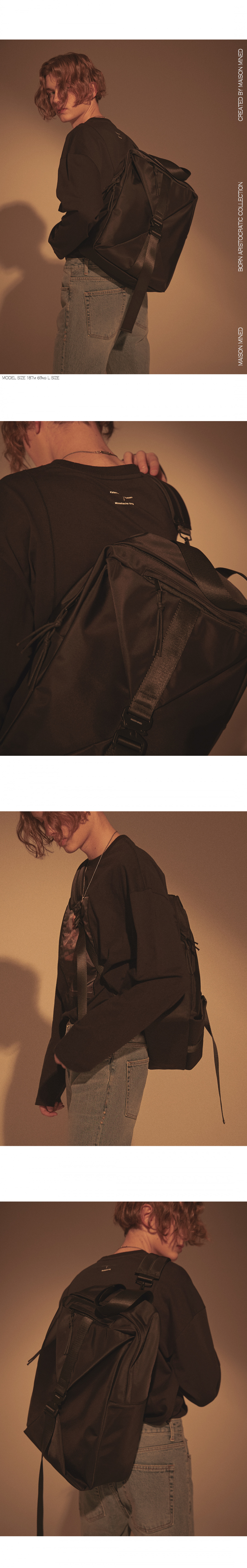 메종미네드(MAISON MINED) SQUARE BUCKLE BACKPACK (2 COL)