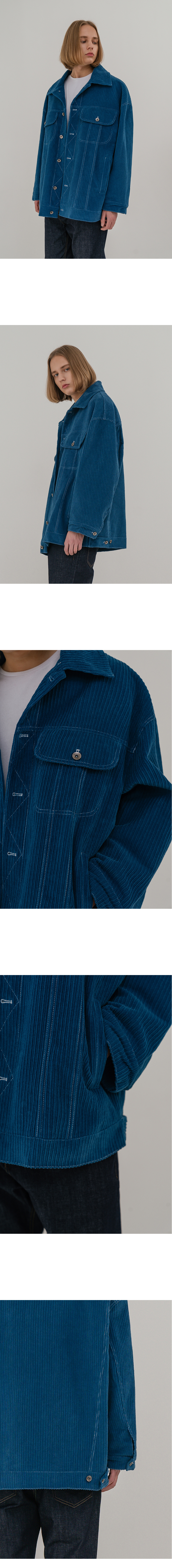 브이투(V2) Overfit corduroy trucker jacket 2_blue