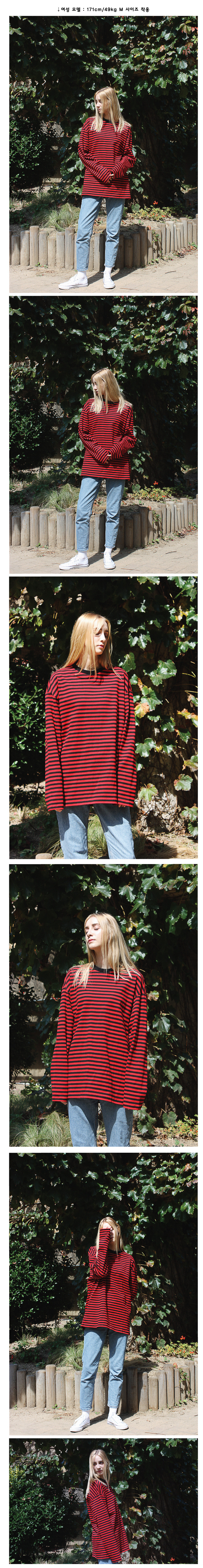 LONG SLEEVE OVERFIT STRIPE - 2 COLORS RED