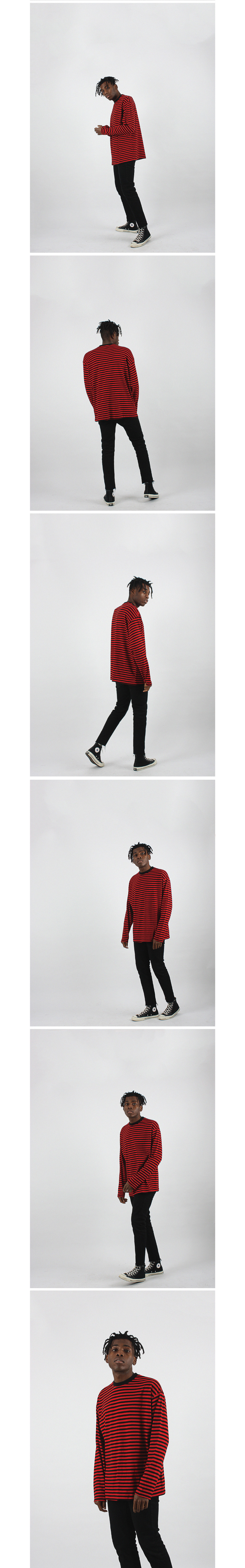 LONG SLEEVE OVERFIT STRIPE - 2 COLORS RED