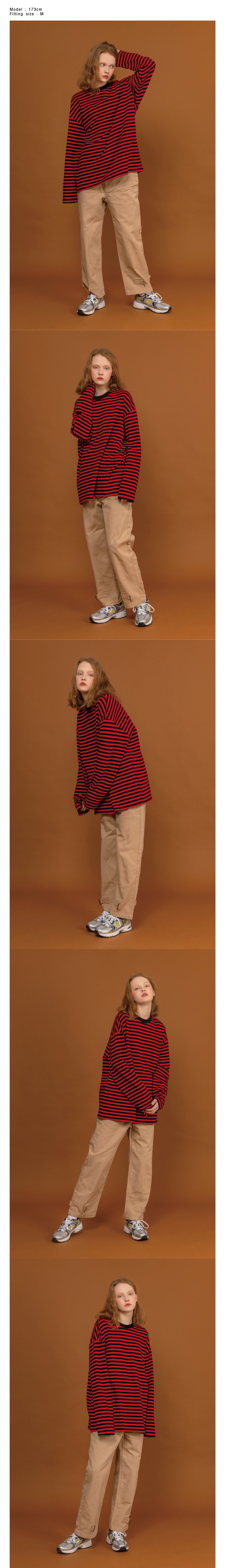 LONG SLEEVE OVERFIT STRIPE - 2 COLORS RED