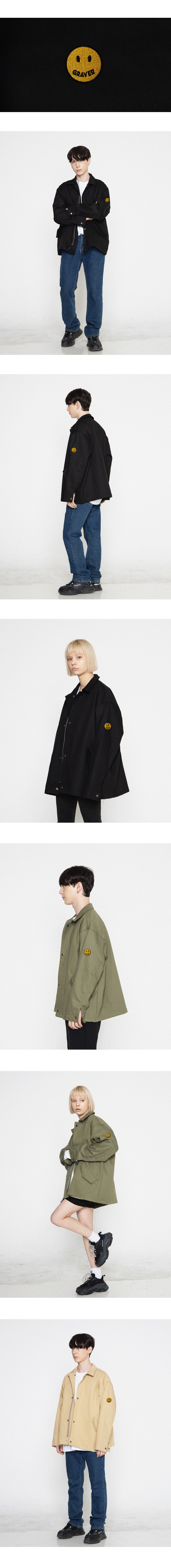 【GRAVER】Dot Smile Embroidery White Clip Jacket MUSINSA | GRAVER [UNISEX] DOT SMILE EMBROIDERED WHITE CLIP