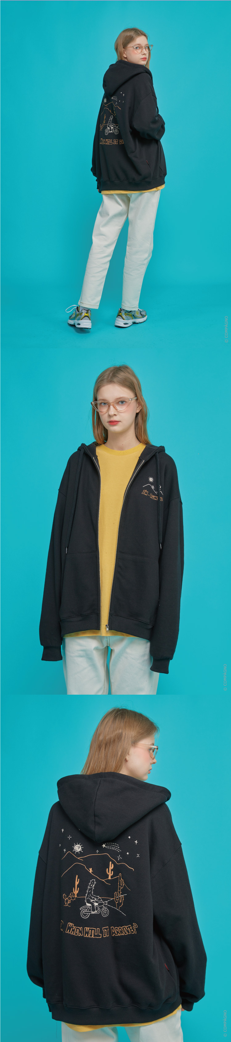 【CPGN STUDIO】Oasis Embroidery Hood Sweat Zip Up Designer fashion, Seoul-fully created | W Concept