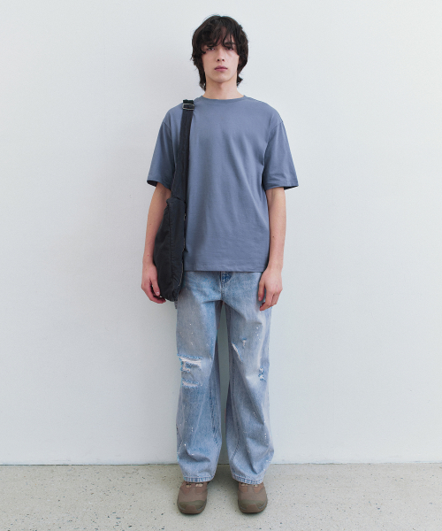 SUPIMA Cotton Premium T-Shirt BLUE GREY
