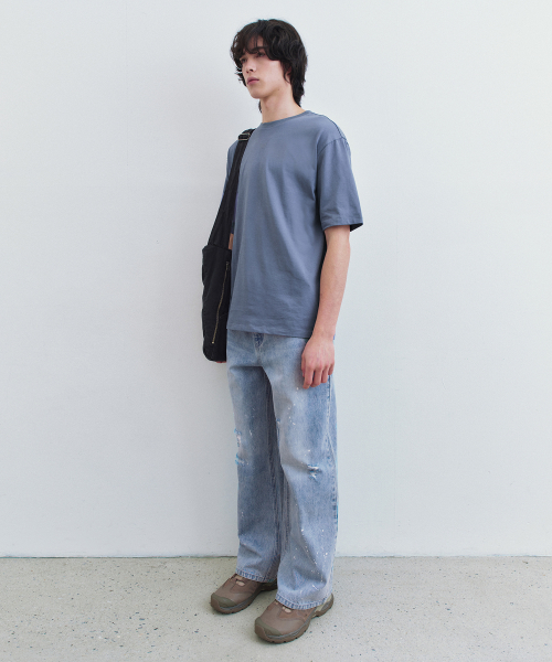 SUPIMA Cotton Premium T-Shirt BLUE GREY