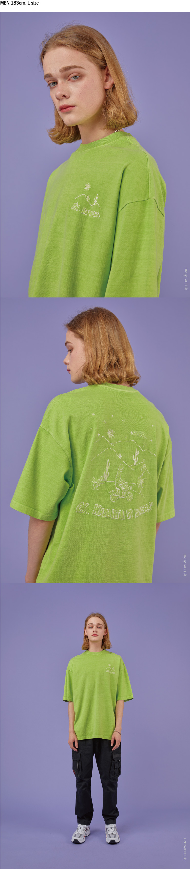 PIGMENT EMBROIDERY SHORT SLEEVE - 4 COLORS GREEN