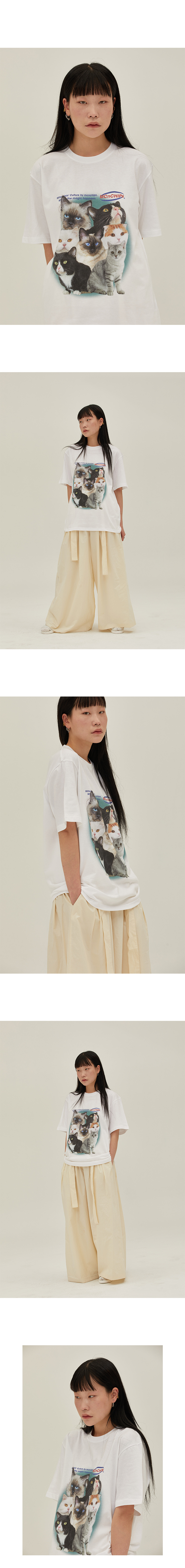 맥앤칩스(MCNCHIPS) Cat squad goals tee [white]