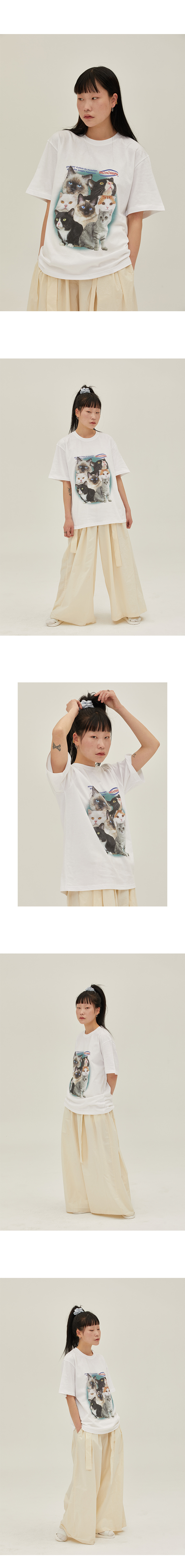 맥앤칩스(MCNCHIPS) Cat squad goals tee [white]